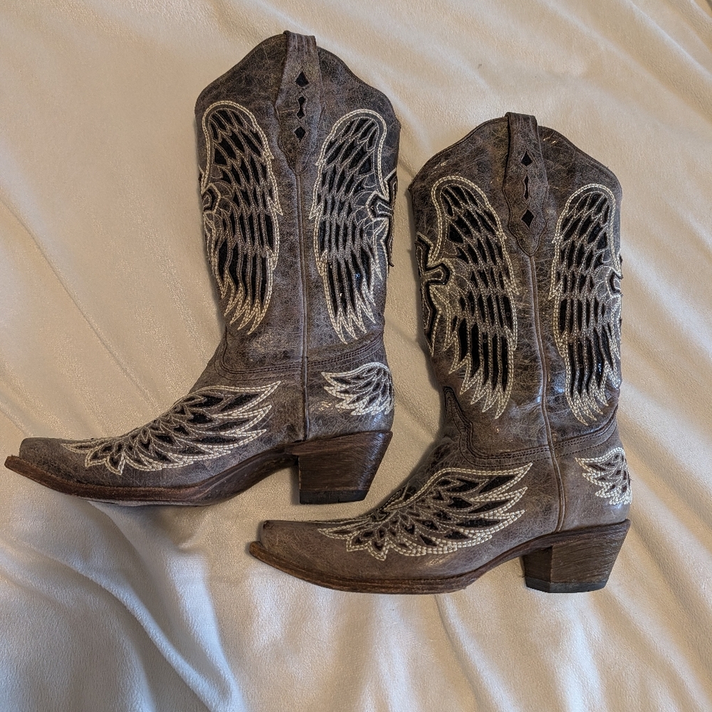 Corral Cross And Wings Cowgirl Boots - Picture 5 of 12